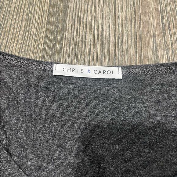 Chris & Carol T Shirt Pullover 3/4 Sleeve Side Tie Knot Solid Gray Size M - Picture 2 of 4